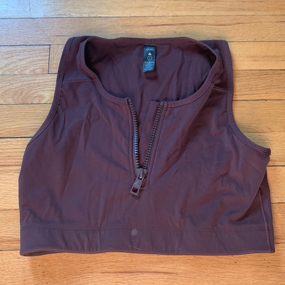 Brown athletic top
